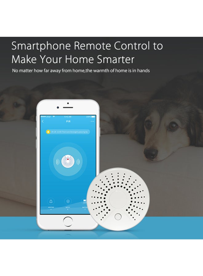 Smart Smoke Temperature Sensor Alarm White