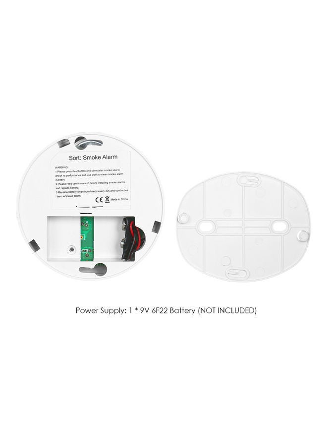 Smoke Detector and Fire Alarms Photoelectric Sensor White