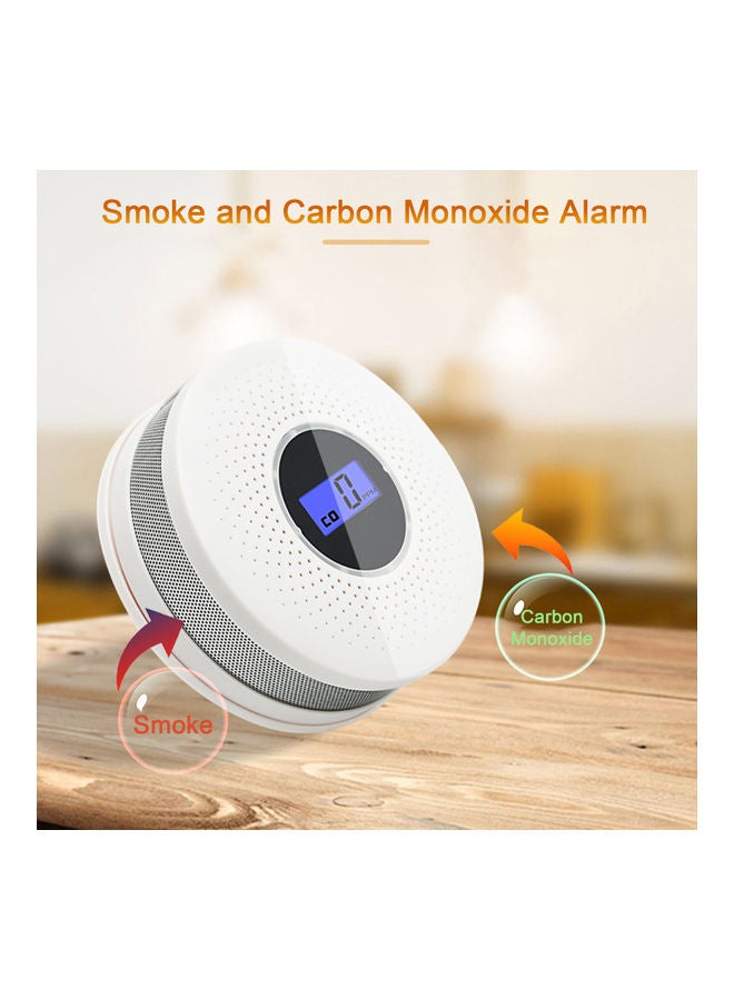 Carbon Dioxide Detector and Alarm with PPM Temperature Humidity White