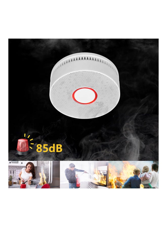 Smoke Detector and Fire Alarms Photoelectric Sensor White