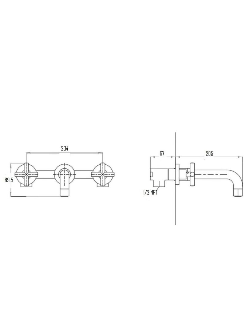 Bromma 3 Holes Concealed Basin Mixer