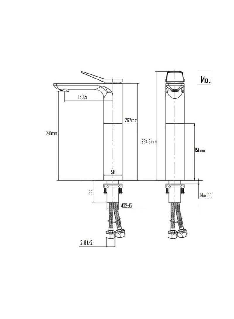 Kalmar Tall Basin Mixer without Waste