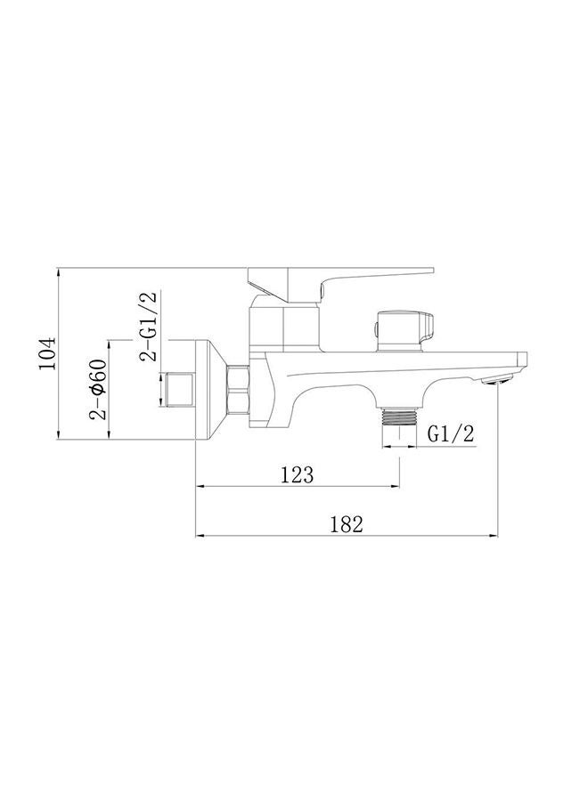 Enzo Bath Shower Mixer Tap With Hand Shower Brass Rain Shower Single Handle Faucet, Handheld Spray L 20 x W 14 x H 26 Cm Grey