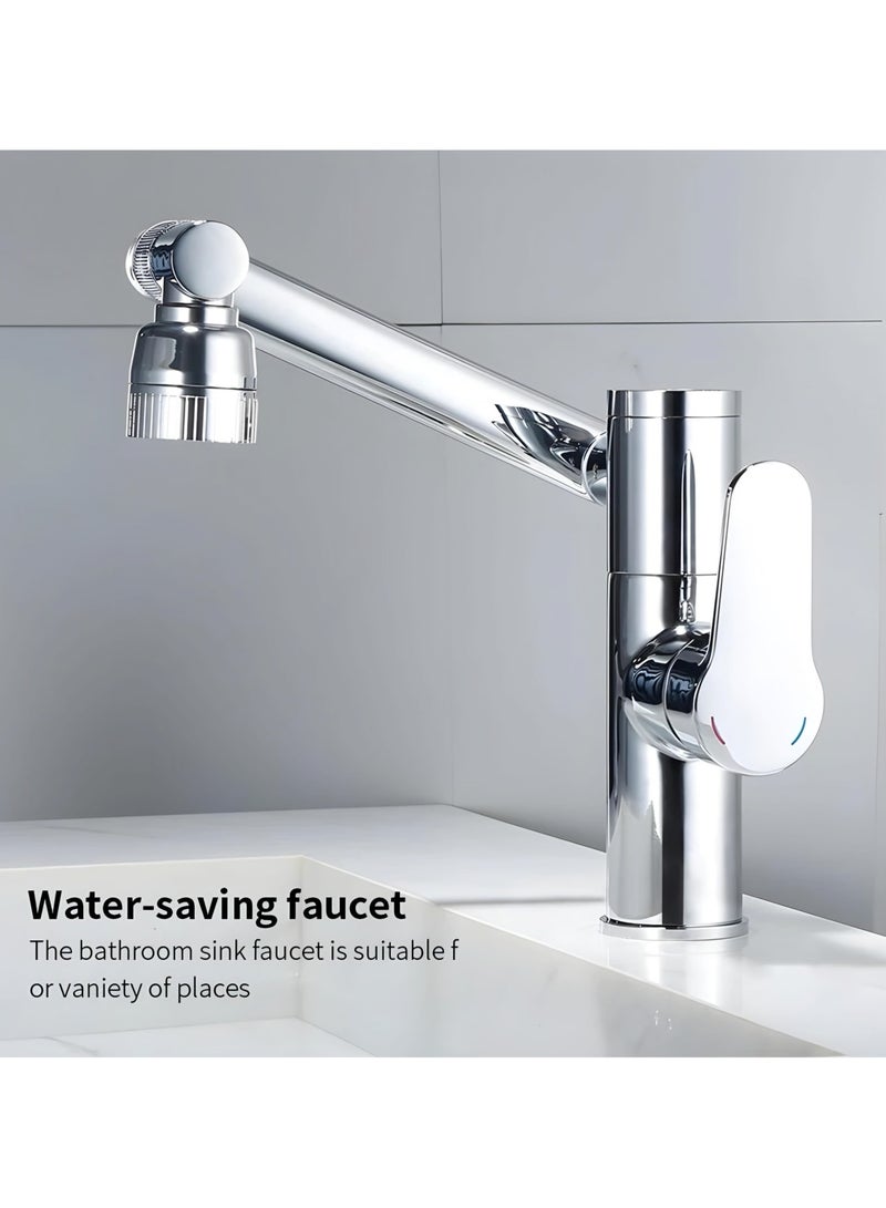 Modern Hot and Cold Basin Faucet, Adjustable Temperature, Single Handle, Ceramic Cartridge (Digital Display, Black)