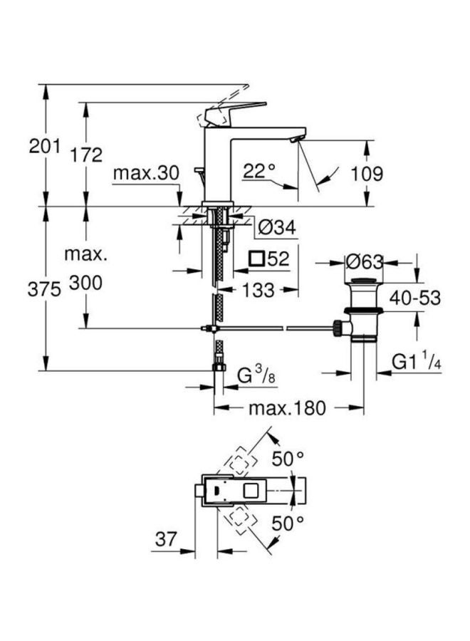 Single Lever Basin Faucet Silver