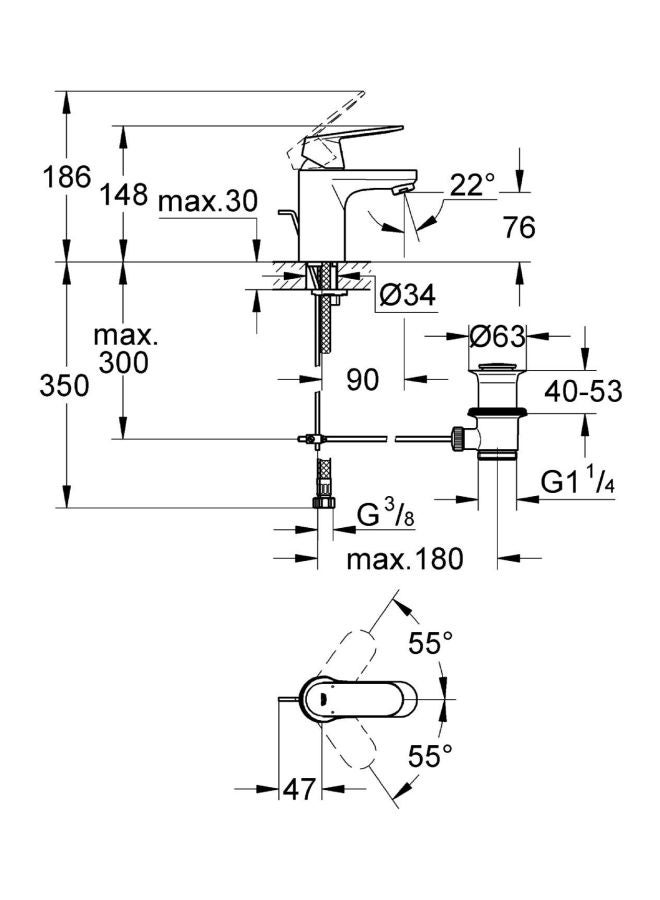 Eurosmart Cosmopolitan Ohm Basin Faucet Chrome