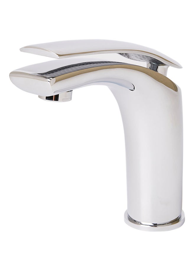 Single Handle Top Lever Wash Basin Mixer Silver 50x150x140mm