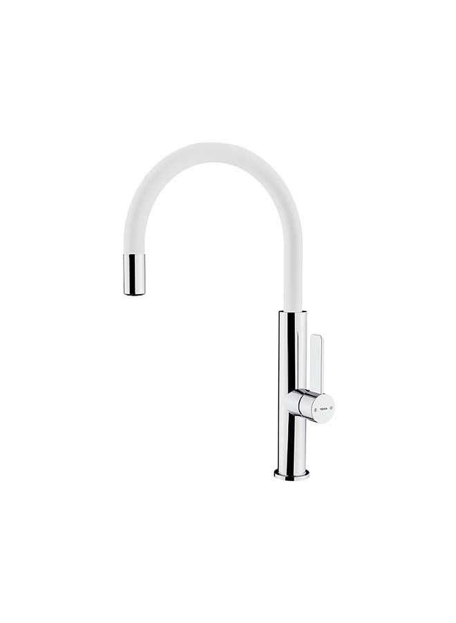 Fot 995 Single Lever Kitchen Tap With Aerator Integrated In Spout Chrome White