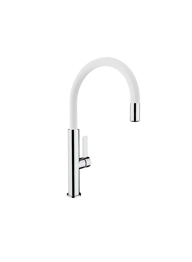 Fot 995 Single Lever Kitchen Tap With Aerator Integrated In Spout Chrome White