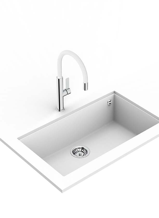 Fot 995 Single Lever Kitchen Tap With Aerator Integrated In Spout Chrome White