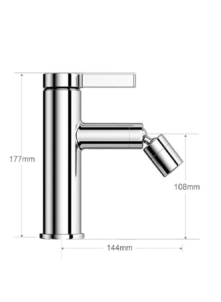 Single Lever Basin Mixer Faucet, Water-Saving Bathroom Sink Taps Bidet Mixer, Cold and Hot Water Control, Chrome