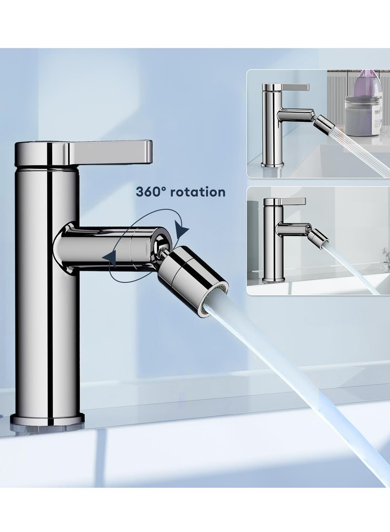 Single Lever Basin Mixer Faucet, Water-Saving Bathroom Sink Taps Bidet Mixer, Cold and Hot Water Control, Chrome