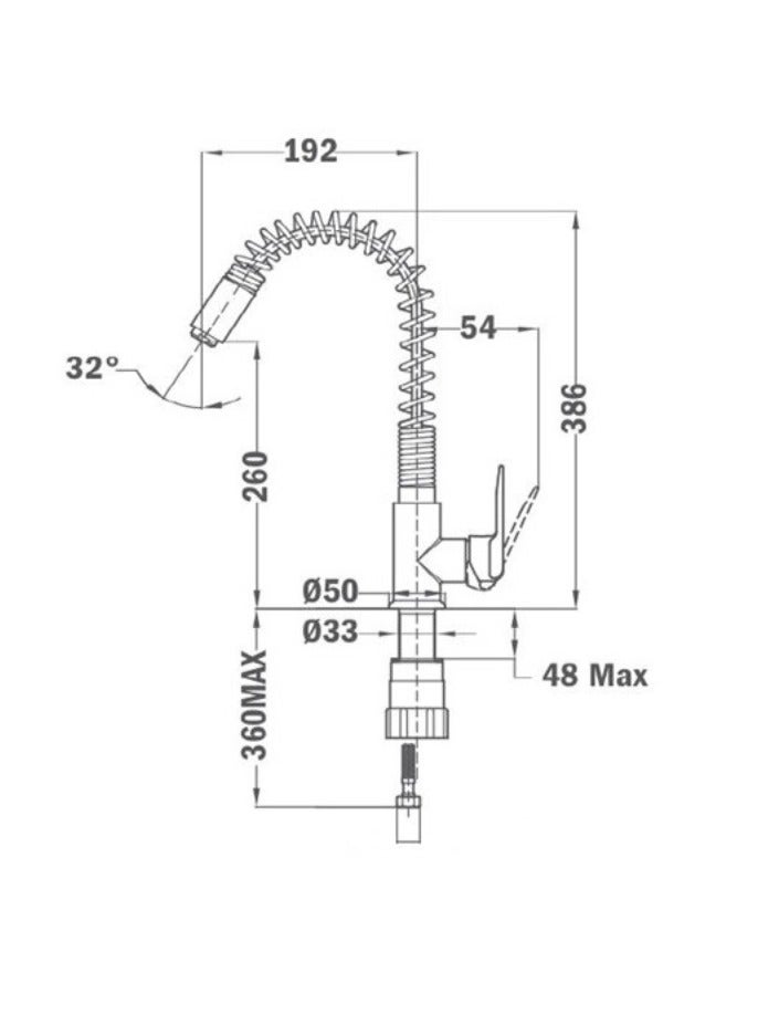 TEKA IN 934 Semi-professional Kitchen Tap Mixer with flexible spout