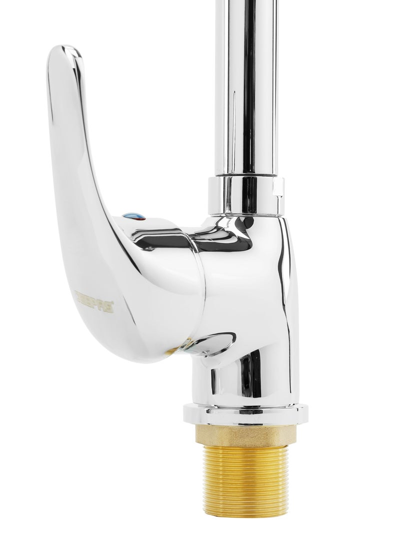 Single Lever Sink Mixer with Brass Deck Mounted Tap for Kitchen and Bathroom