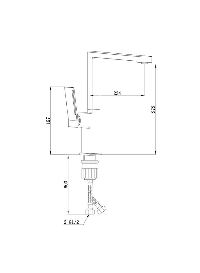 Teriz Sink Mixer Matt Gold Single Handle Sink Mixer And Faucet For Bathroom Commercial Lavatories Toilet Kitchens L 25 x W 7 x H 41 cm