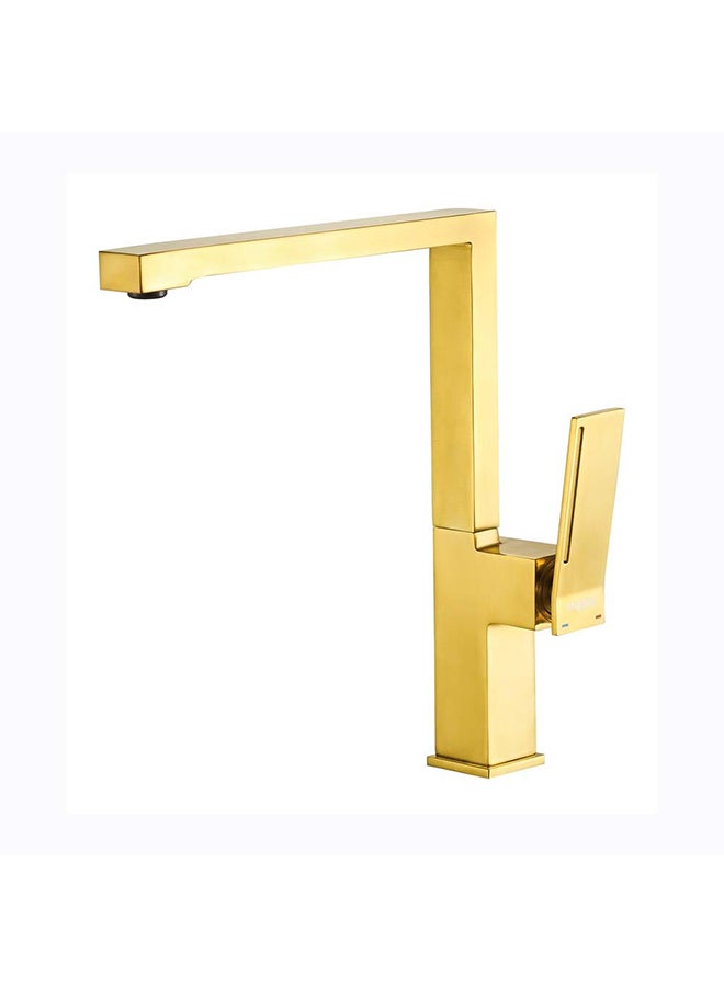 Teriz Sink Mixer Matt Gold Single Handle Sink Mixer And Faucet For Bathroom Commercial Lavatories Toilet Kitchens L 25 x W 7 x H 41 cm