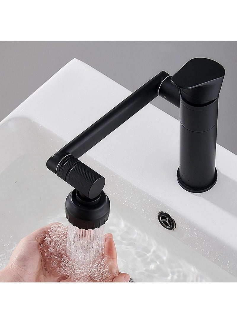 1080° Swivel Bathroom Sink Faucet Mixer Deck Mount Splash Resistant Shower Faucet