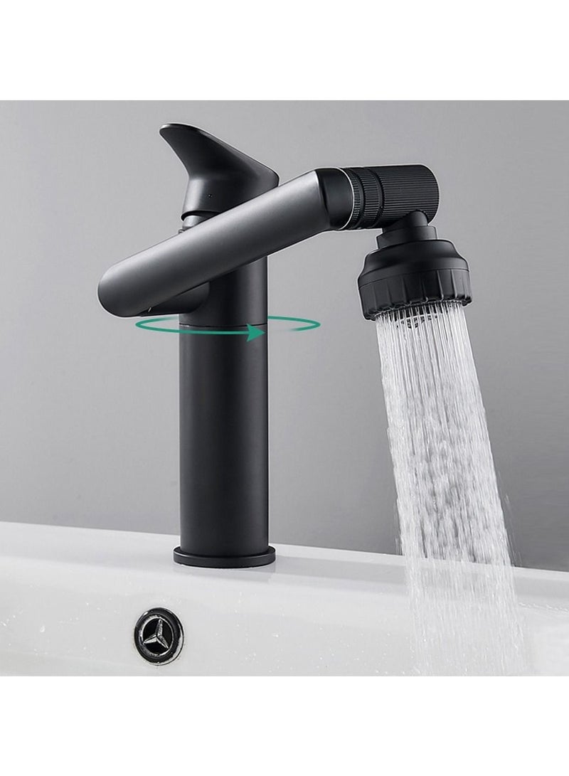 1080° Swivel Bathroom Sink Faucet Mixer Deck Mount Splash Resistant Shower Faucet