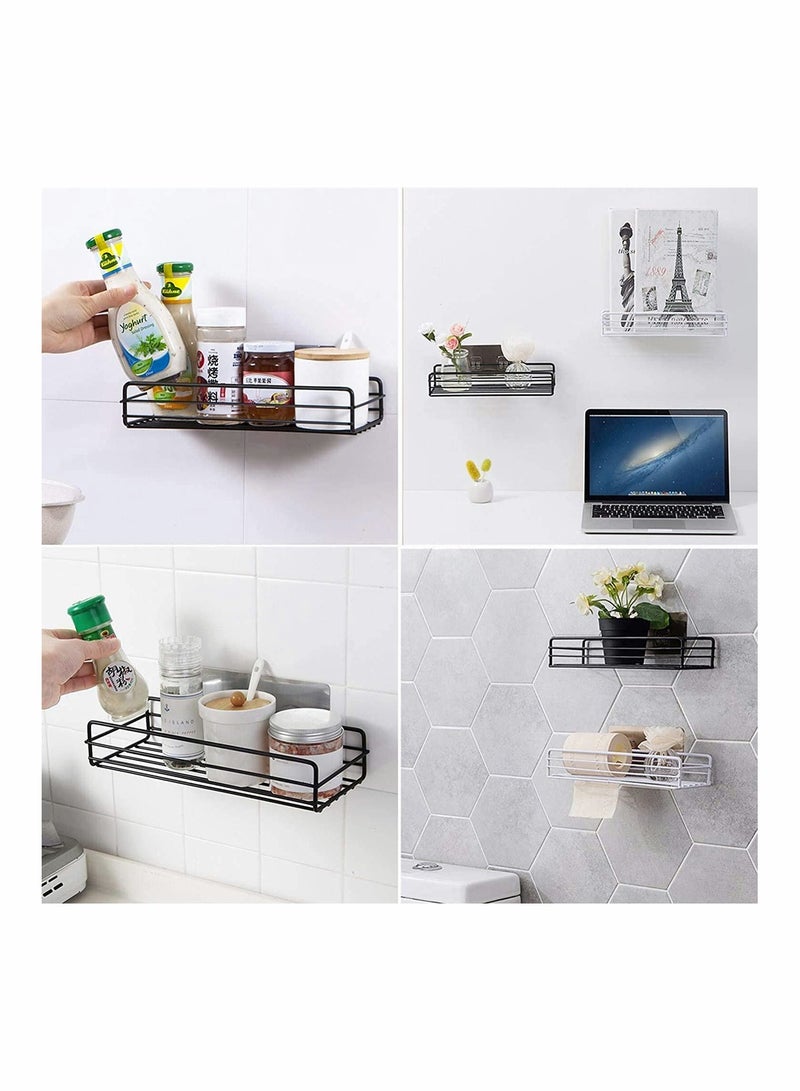 Bathroom Shower Shelf, Bathroom Organizer, Seamless Stickers Bathroom Shelf Stainless Steel Wall Rack for Dorm Toilet Bath and Kitchen, 2 Pack Rack Wall Mounted No Drilling