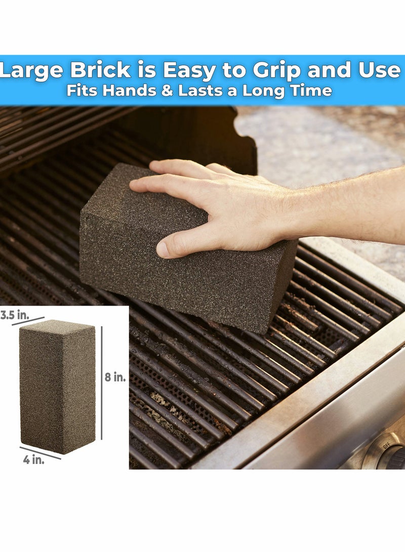 Griddle Grill Cleaning Brick Block - Pumice Cleaner Stone Tool - Cleaning Flat Top Grills or Griddles, Grills Grate - Removes Stubborn Grime for Restaurant, Outdoor, Home and Kitchen 8 x 4 in (2 Pack)