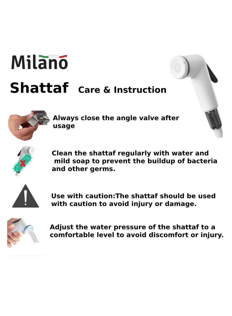 Danube Home Azzy Brass Shattaf Set, Brass Shattaf, Handheld Bidet Sprayer With Matted Color For Toilets, Bathroom, Lavatory Black