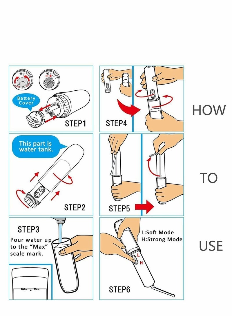 Portable Waterproof Electric Travel Bidet Handheld Personal Sprayer Bottle for Hygiene Cleaning/Baby/Care/Outdoor Traveling/Toilet/Disability/Postoperative