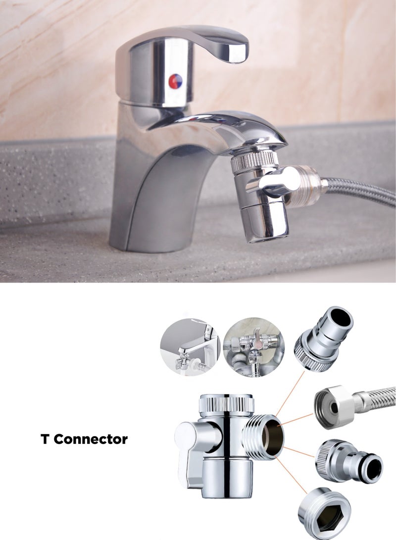 Portable Travel Shattaf / bidet kit. Toilet shattaf Handshower with Filter and 3 meter Hose