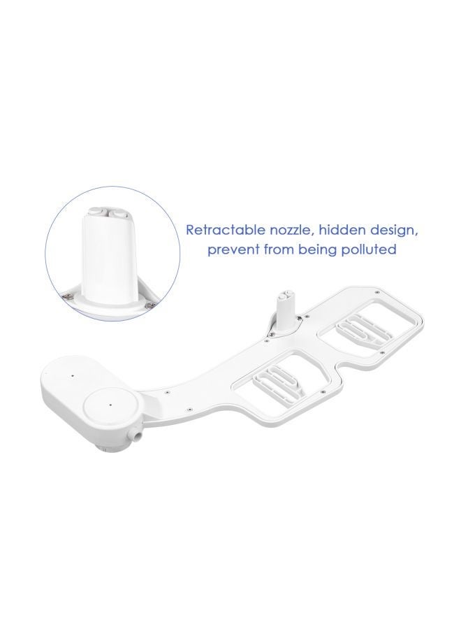 Dual Nozzle Retractable Toilet Seat Bidet White 435x155x49mm