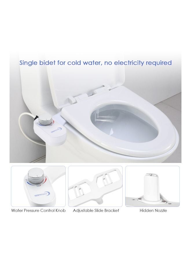 Dual Nozzle Retractable Toilet Seat Bidet White 435x155x49mm