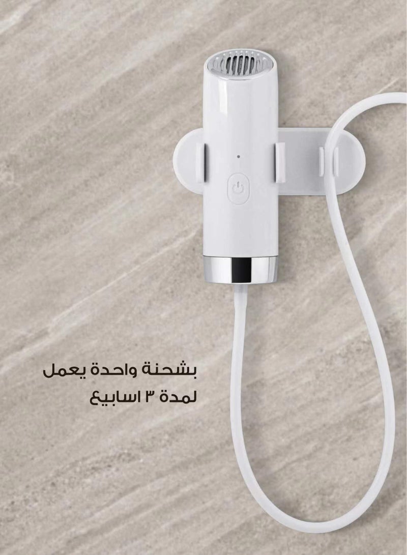 Electric Ultra-Portable Shattaf (Bidet). Handheld Travel shattaf shower - USB (Type-C) Rechargeable. Best for Camping, Desert Trips, Airplanes, Trains & always Hygiene.  [one year warranty]