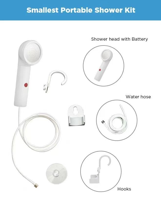 Portable Outdoor Shower battery powered - Multi-purpose Travel Bidet, Shattaf, Camping Shower rechargeable - Pumps Water from Bucket Into Strong, Steady shower stream