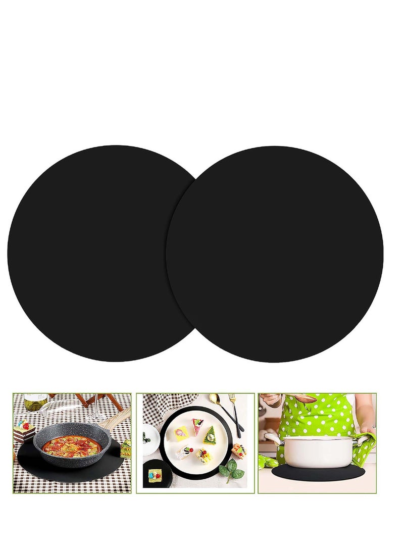 Multi-Purpose Silicone Microwave Mat, 12 Inch Non Stick, BPA Free, Food Grade Safe, Heat Resistant to 475°F, Dishwasher Safe Splatter Guard, Hot Pad, Pot Holder, Minimize Mess 2 Pack