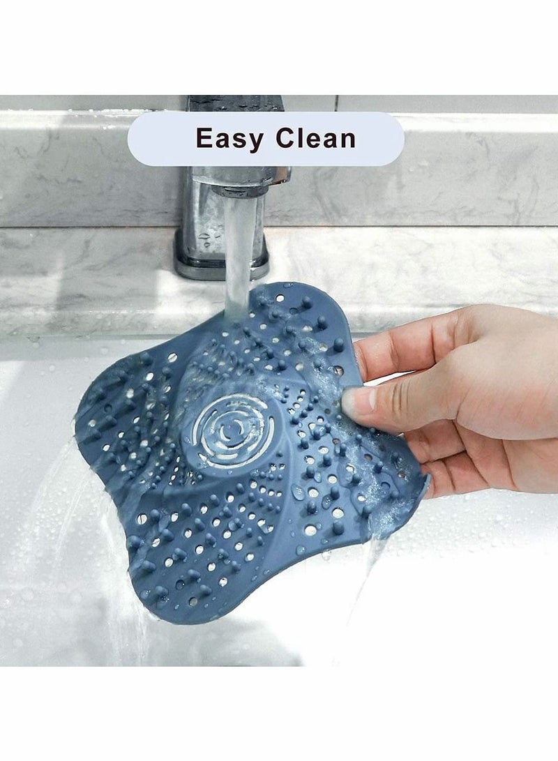 Bathroom Hair Catcher (3 pack), Spiral Design Drain Catcher, Strong Suction Cups Bathtub Protector, Silicone Sink Protector