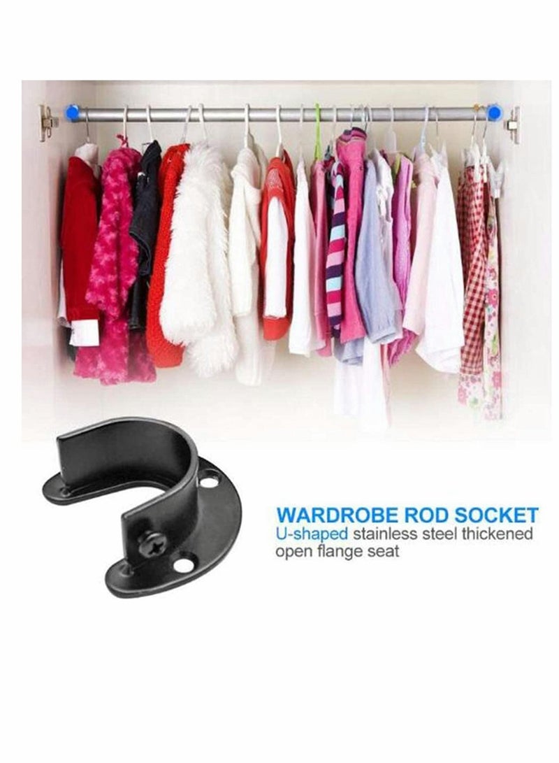 Closet Rod End Support, Wardrobe Pipe Lever Shower Curtain Hanging Tube Bracket Rail Holder