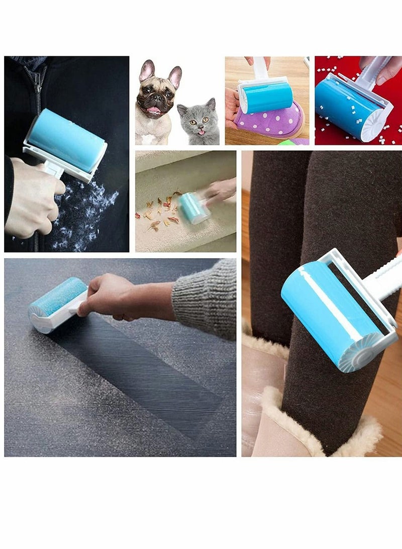 Sticky Lint Roller 5 Pack Pet Epilator Kit with Cover, Reusable Hair Remover Washable Dust Picker Cleaner Brush Set for Couch, Pets, Clothes, and Carpets