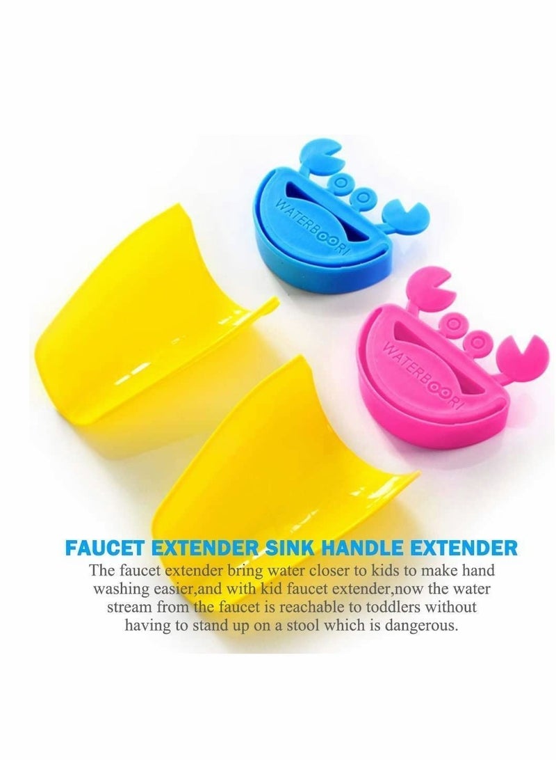 Faucet Extender 4 Pcs Sink Handle Extender, Safe Extension Attachment and Excellent Washing Hands Solution for Toddlers, Children, Kids, Babies