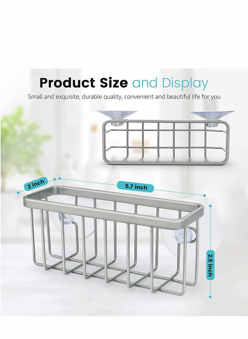 Sink Rag Holder, Kitchen Caddy Organizer Sponge Holders 3-in-1 Adhesive Brush Scrub Dishcloth Rack Hanger Storage Stainless Steel No Drilling Rust Proof