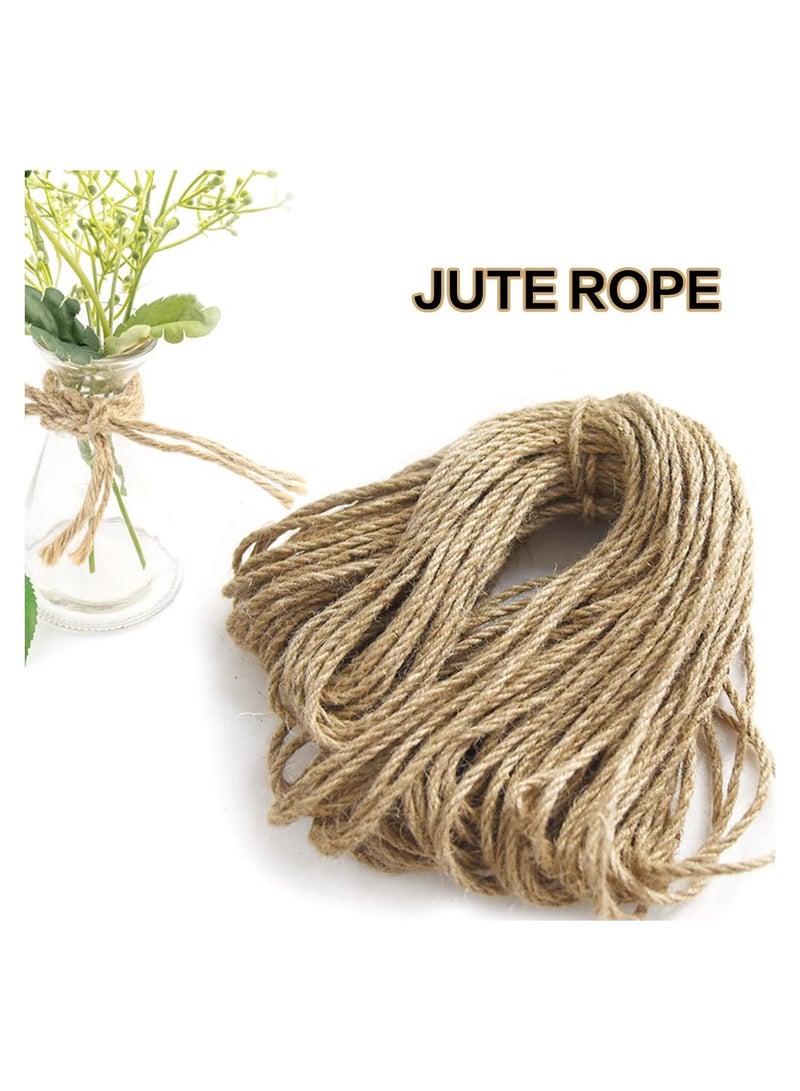 50 Ft Natural Sisal Rope for Cat Tower and Tree, Cat Scratching Post Replacement Heavy Duty Rope Heavy Duty Jute Twine Home Decoration for Scratching Pad, DIY Projects, Home Decoration (1/4