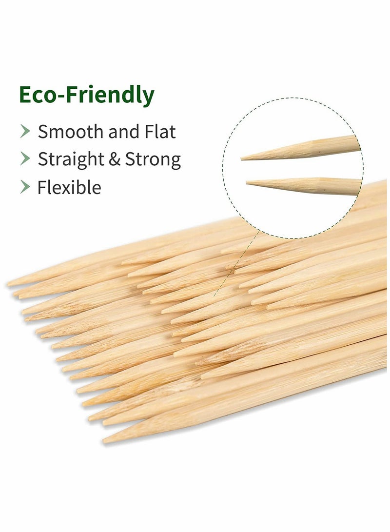 KASTWAVE Bamboo Plant Stakes,100 Pack 40cm Plant Sticks Support,Floral Plant Support Wooden,Indoor Gardening Plant Supports,Wooden Sign Posting Garden Sticks,with 9 cm Wires (200 pcs)