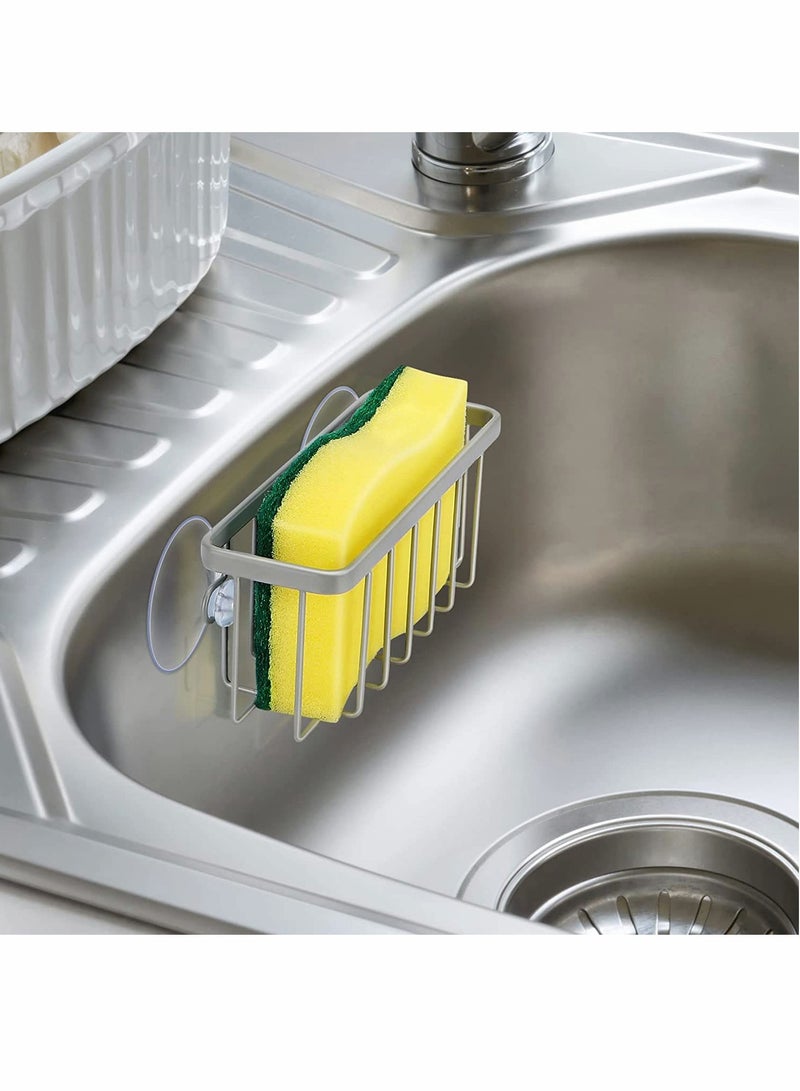 Sink Rag Holder, Kitchen Caddy Organizer Sponge Holders 3-in-1 Adhesive Brush Scrub Dishcloth Rack Hanger Storage Stainless Steel No Drilling Rust Proof