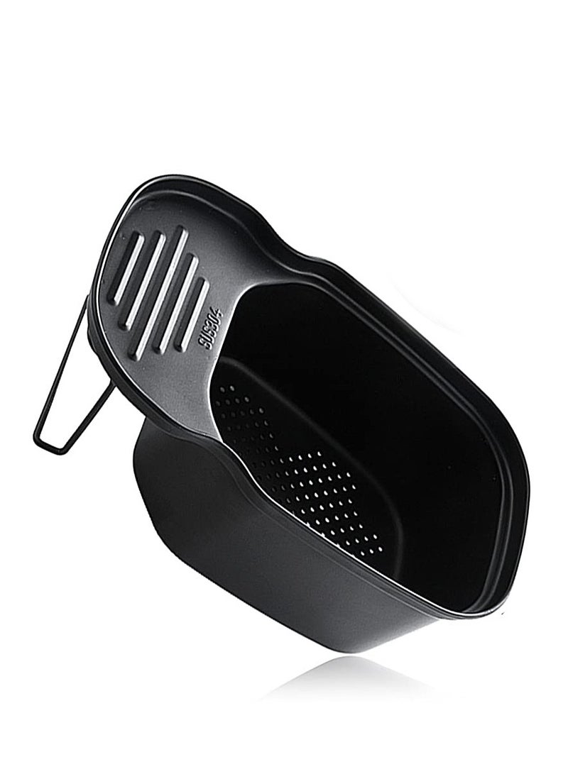 Sink Strainer Colander Drain Basket, Multifunction Saddle Leftover, Basket Space, for Kitchen Waste, Vegetable, Fruits, Black