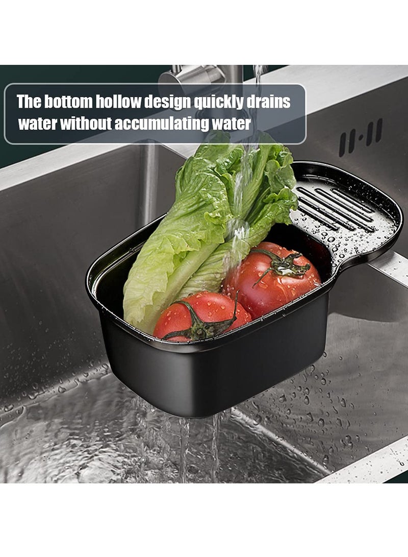 Sink Strainer Colander Drain Basket, Multifunction Saddle Leftover, Basket Space, for Kitchen Waste, Vegetable, Fruits, Black