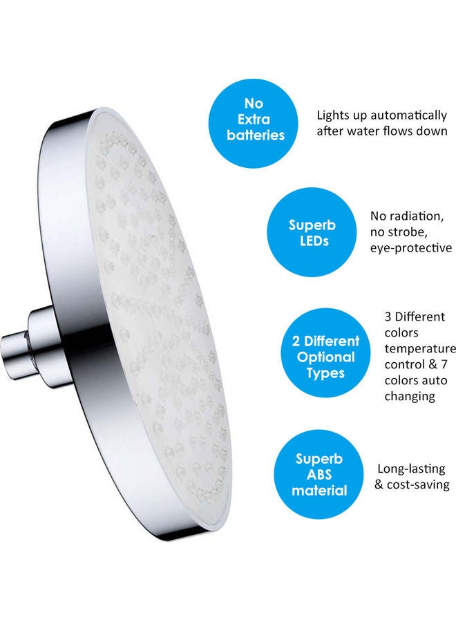 Automatic 8-LED Changing Light Head Bath Sprinkler Multicolour 21 x 8 x 21cm