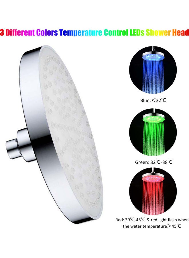 Automatic 8-LED Changing Light Head Bath Sprinkler Multicolour 21 x 8 x 21cm