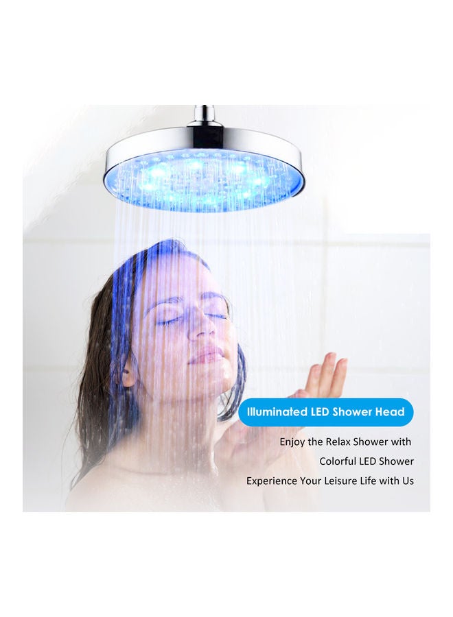 Automatic 8-LED Changing Light Head Bath Sprinkler Multicolour 21 x 8 x 21cm