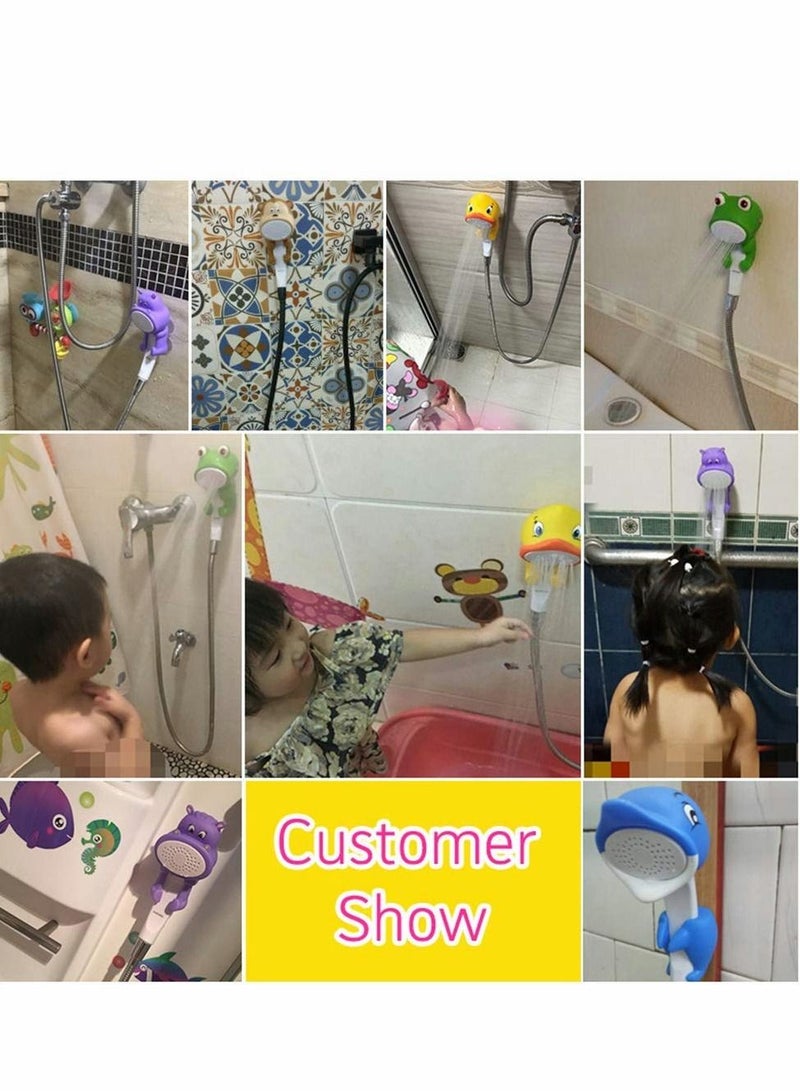 Children's Handheld Shower Head,Cartoon Water Flow Spray Shower Head Baby Kids Toddler Bath Bathing Accessories (Showerhead+Bracket+Hose+Diverter)