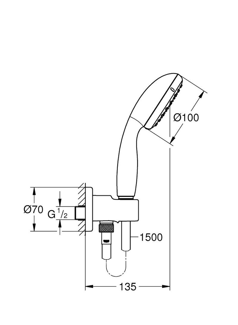 TEMPESTA 100 WALL HOLDER SET 2 SPRAYS