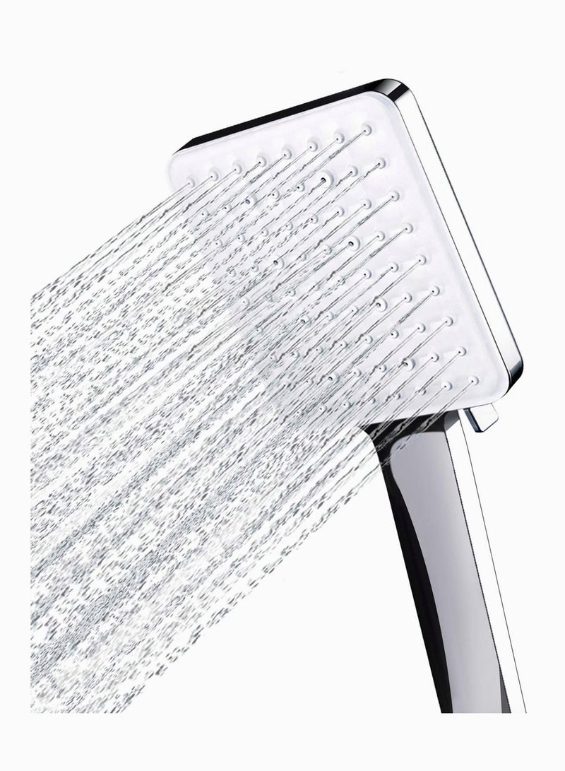 Shower Head High Pressure with 6 Spray Settings, SYOSI Adjustable Detachable Universal Handheld Shower Head Replacement for Adults Children Pets Use, Chrome(No Hose)