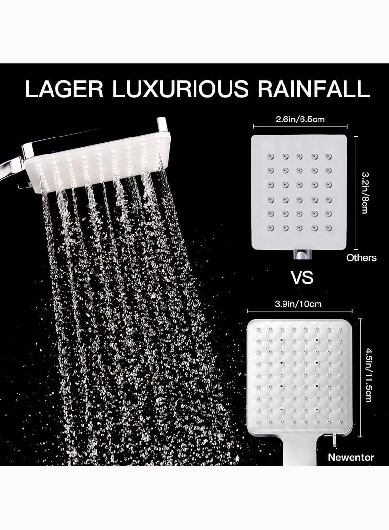 Shower Head High Pressure with 6 Spray Settings, SYOSI Adjustable Detachable Universal Handheld Shower Head Replacement for Adults Children Pets Use, Chrome(No Hose)