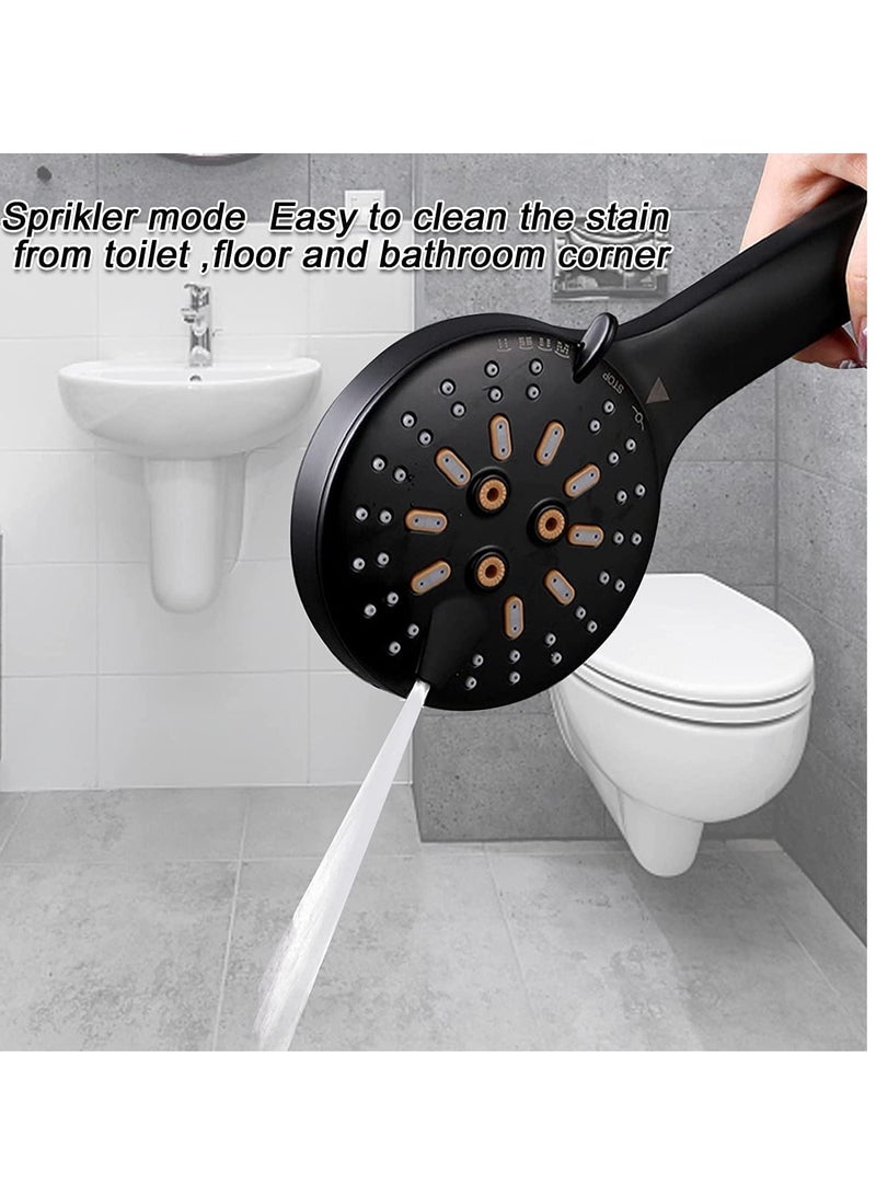 Handheld Shower Head Set, Stainless Steel Bath Showerheads, Shower Heads High Pressure With 6 Function Setting, Multi-functions, Shower Head Holder, 9.8Inch Shower sprinkler